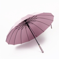 Зонт полуавтоматический &laquo;Однотон&raquo;, 16 спиц, R = 51/60 см, D = 120 см, цвет розовый