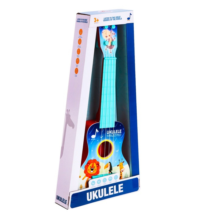Игрушка музыкальная укулеле &laquo;Зоопарк&raquo;, цвета МИКС