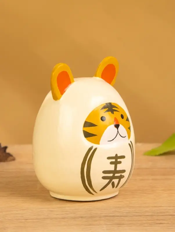 Деревянная кукла кокеши "Тигренок" цв. белый, 6х6х9 см