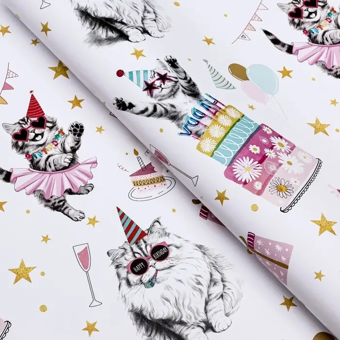 Бумага упаковочная, глянцевая "Танцевальные поздравления", 50 х 70 см