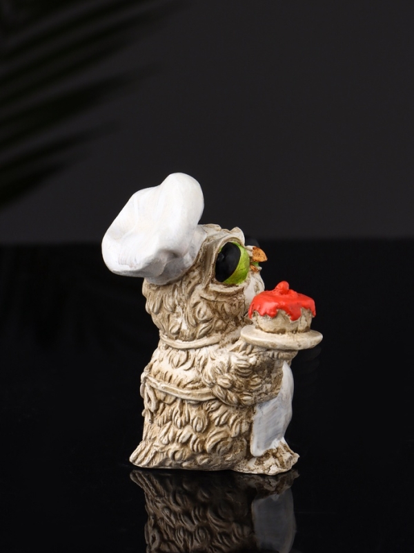 Набор фигур "4 совы на подносе" размер 20х10х10 см, бежевый