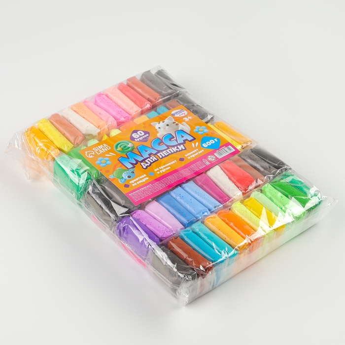 Масса для лепки, набор 60 брусков