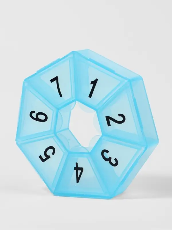 Таблетница &laquo;Цифры&raquo;, 7.5&times;7.5&times;1.7 см, 7 секций, МИКС