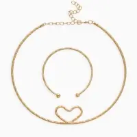 Набор 2 предмета: чокер, браслет &laquo;Обруч&raquo; сердце, цвет золото
