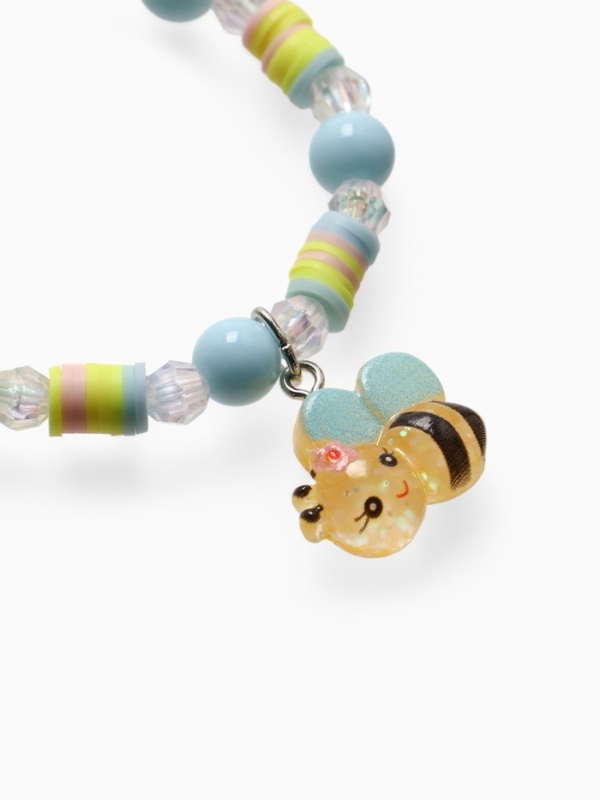 Браслет детский "Выбражулька" фимо с бусинами, пчелка с бусинами, цветной