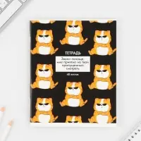 Тетрадь в клетку, 48 л., А5, на скрепке, блок №1 &laquo;Котики приколы&raquo; МИКС