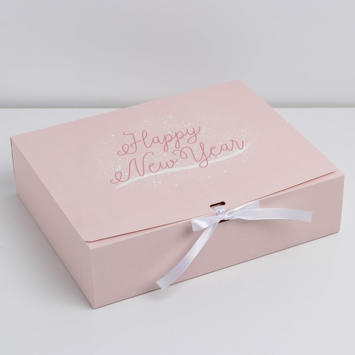 Коробка подарочная новогодняя складная двухсторонняя &laquo;Розовый Новый год&raquo;, 31 х 24.5 х 8 см, Новый год