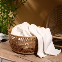 Корзина плетёная "Клоус" бамбук 40х40х16 см, светлая