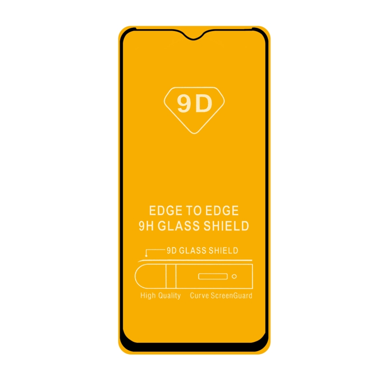 Защитное стекло Xiaomi Redmi 9 с рамкой 9H Full Glue без упаковки черное (25 шт./уп.)