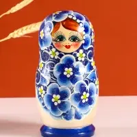 Матрёшка дерево &laquo;Марина&raquo;, гжель, 5-кукольная, 19 см