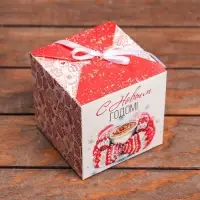 Коробка складная, подарочная новогодняя &laquo;Поздравление&raquo; 12&times;12&times;12 см