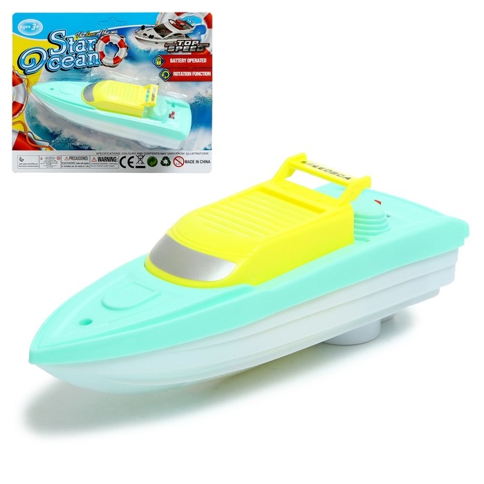 Катер &laquo;Супер скорость&raquo;, работает от батареек, цвет МИКС