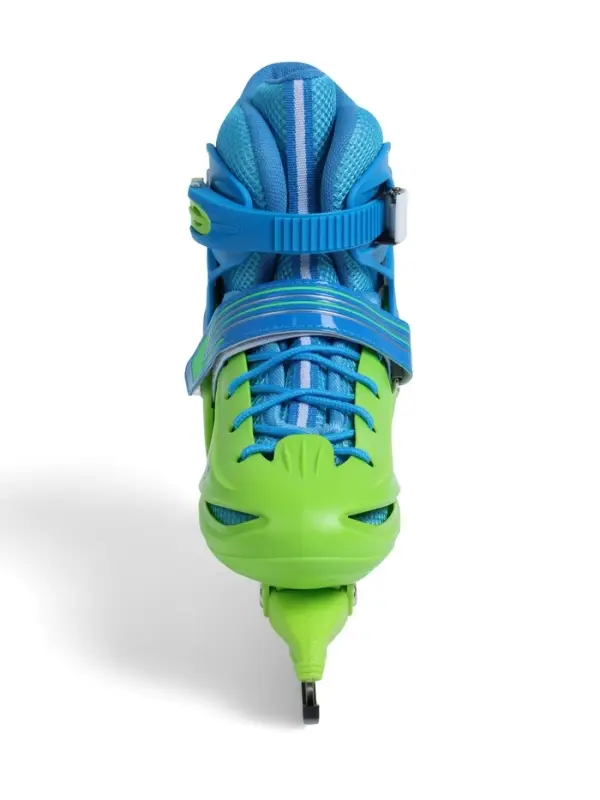 Коньки детские раздвижные BlackAqua, р. 30-33, для фитнеса, зелёные, синие