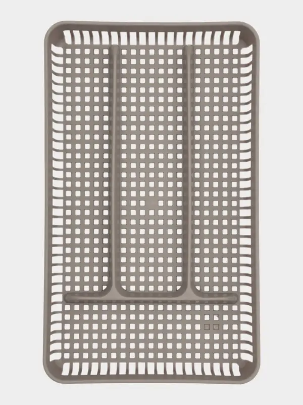 Лоток под столовые приборы 4 отделения, 29,5х18х4 см, цвет серый