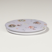 Зеркало складное &laquo;Птички&raquo;, d = 7,3 см, с увеличением, цвет сиреневый