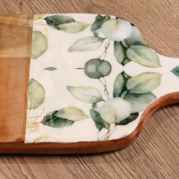 Доска разделочная прямоугольная "Листья" дерево манго 41х18 см