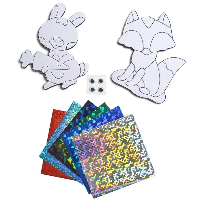 Игрушки на магнитах с фольгой &laquo;Зайчик, лисичка&raquo;