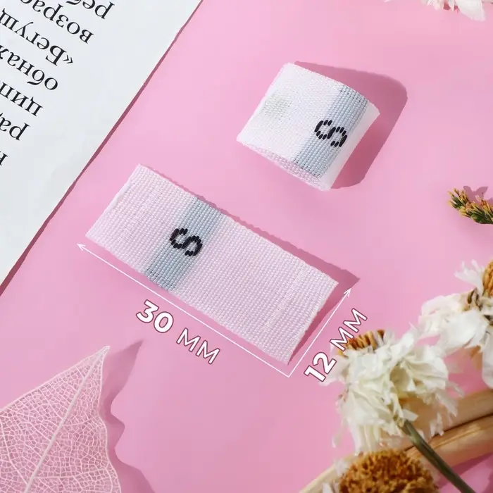 Размерники жаккардовые, S, 12&times;30 мм, 100 шт., белые