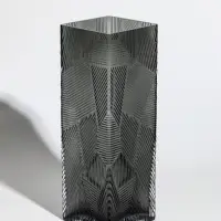 Ваза стекло настольная "Джойс" 30х10 см, серый