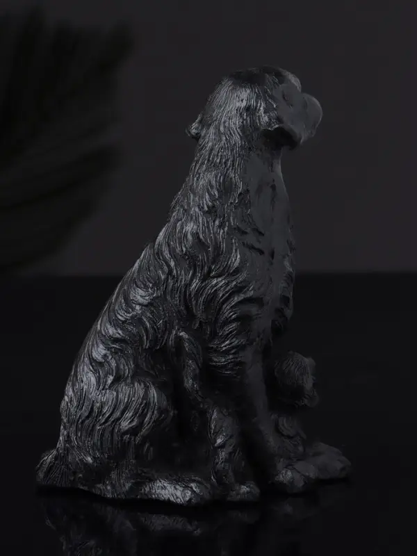 Фигура "Лабрадор с щенками", 10х7 см, черный