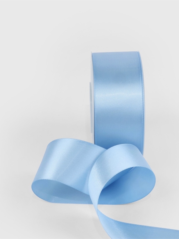 Лента атласная двухсторонняя №332 38мм*25&plusmn;1м небесно-голубой TR