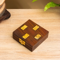 Настольная игра &laquo;Домино&raquo;, 11&times;11.5&times;4 см, дерево шишам, латунь