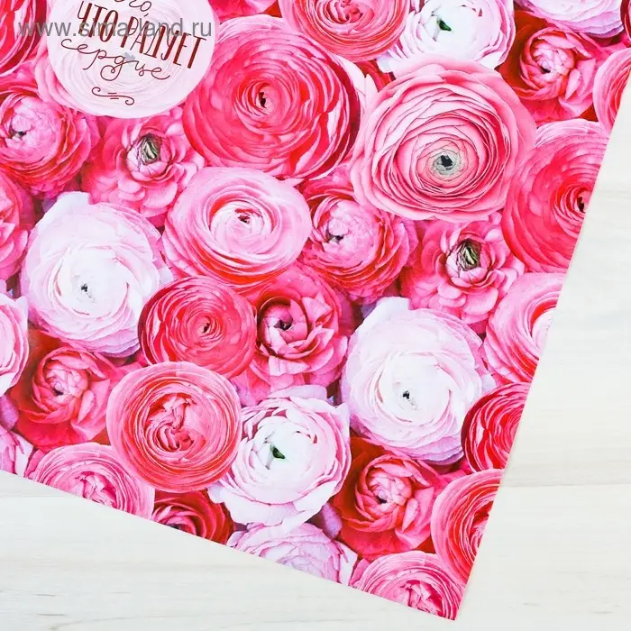 Бумага упаковочная глянцевая &laquo;Яркие цветы&raquo;, 70 х 100 см