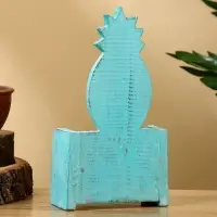 Календарь настольный "Ананас" дерево 11х5х16 см, цв. бирюзовый