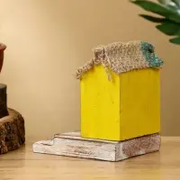 Сувенир "Дом" дерево Албезия 9х11х11 см, цв. жёлтый