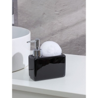 Дозатор для моющего средства с подставкой для губки SAVANNA &laquo;Природа&raquo;, 450 мл, цвет чёрный