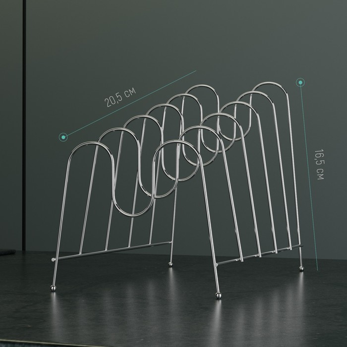 Подставка для крышек на 5 предметов Доляна, 22,5&times;20,5&times;16,5 см, цвет хром