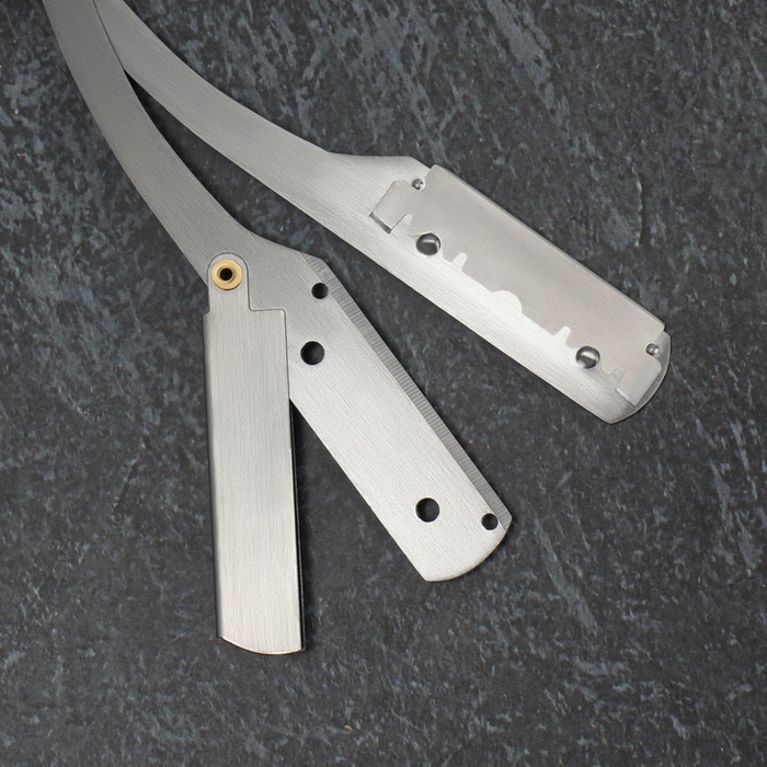 Опасная бритва, шаветт, без лезвия, 13,3 &times; 21 &times; 2,8 см, стальная, цвет серебристый