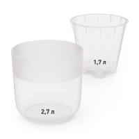 Кашпо для цветов со вставкой &laquo;Линель&raquo;, 2,7 л, d=16 см, h=16 см, прозрачный