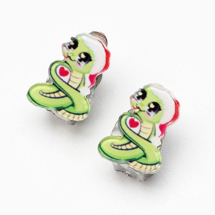 Серьги клипсы детские новогодние &laquo;Стильная девочка&raquo; на Новый год, 7 х 9 см