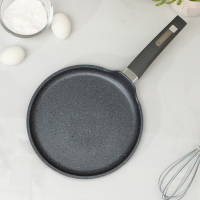 Сковорода блинная &laquo;Гранит&raquo;, d=24 см, пластиковая ручка, антипригарное покрытие, цвет серый