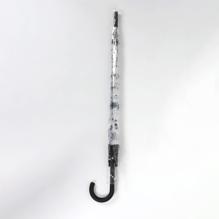 Зонт - трость полуавтоматический &laquo;Узор&raquo;, 8 спиц, R = 54/60 см, D = 120 см, цвет прозрачный/синий