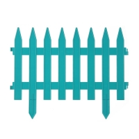 Ограждение декоративное, 35 &times; 210 см, 5 секций, пластик, бирюзовое, GOTIKA, Greengo