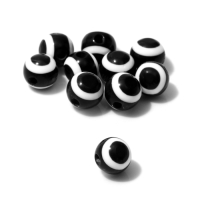 Бусина &laquo;Глаз&raquo; круглый, d=8 мм, (набор 10 шт.), цвет чёрно-белый