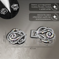 Зажим для кардигана &laquo;Петли&raquo;, цвет радужный в серебре