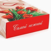 Коробка для сладостей &laquo;8 марта&raquo;, шёлк, 20 х 15 х 5 см