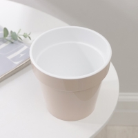 Кашпо для цветов со вставкой &laquo;Порто&raquo;, 1 л, цвет жемчужный