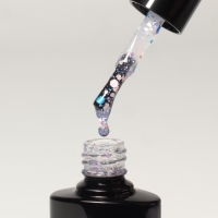 Гель лак для ногтей, &laquo;MILK GLITTER&raquo;, 3-х фазный, 8мл, LED/UV, цвет прозрачный (02)