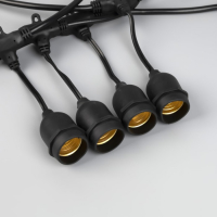 Гирлянда &laquo;Ретро белт-лайт&raquo; 10 м, IP54, УМС, тёмная нить, шаг 50 см, Е27 (без ламп), 220 В