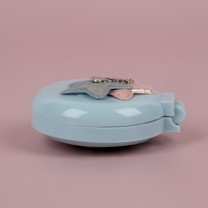 Расчёска массажная &laquo;Мягкие зверята&raquo;, складная, с зеркалом, d = 7,5 см, рисунок МИКС