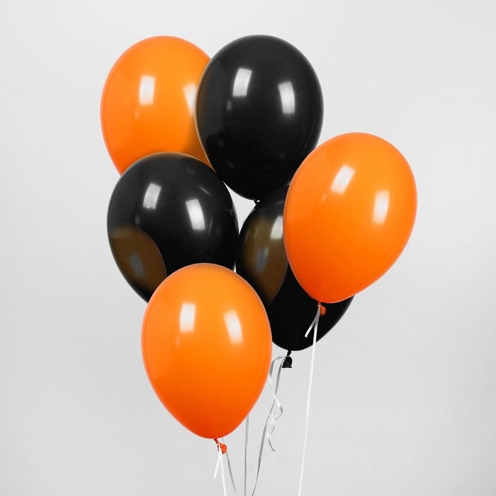 Шар латексный 12" &laquo;Чёрный и оранжевый&raquo;, пастель, набор 50 шт.