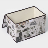 Короб стеллажный для хранения с крышкой &laquo;Страны&raquo;, 38&times;25&times;25 см, дизайн МИКС