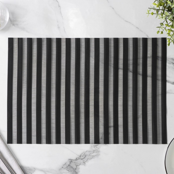 Набор салфеток сервировочных на стол Magistro, 4 шт, 30&times;45 см, цвет чёрный