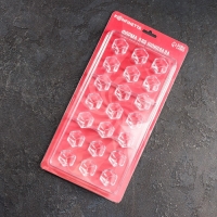 Форма для конфет и шоколада KONFINETTA &laquo;Секрет&raquo;, 27,5&times;17,5&times;2,5 см, 21 ячейка 2,5&times;2,2&times;2 см, цвет прозрачный