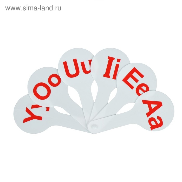 Веер-касса, английские гласные буквы, Calligrata, пакет с европодвесом