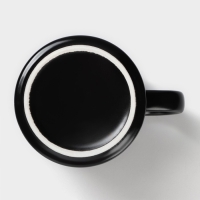 Кружка керамическая с ложкой &laquo;Чёрный мрамор&raquo;, 350 мл, цвет чёрный